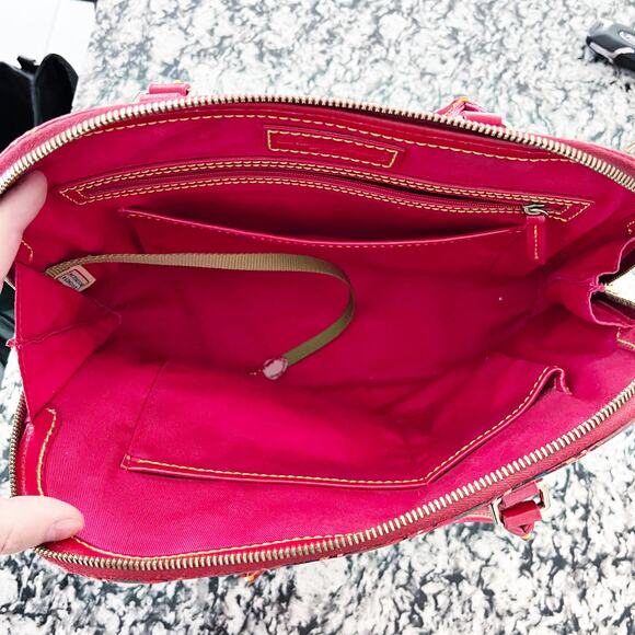 Dooney & Bourke Red Tartan Plaid Top Handle Satchel Handbag - Picture 2 of 16